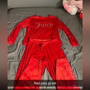 Juicy Couture Red Satin Pajama Set Luxurious Comfort